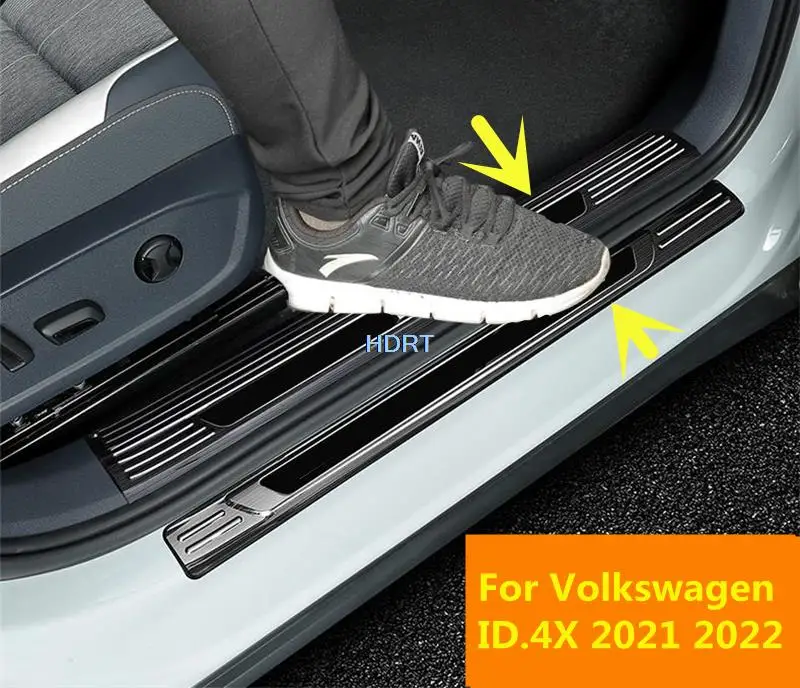 

For Volkswagen VW ID.4X 2021 2022 Styling Stainless steel Scuff Plate/Door Sill Rear Bumper Protector Car Decoration Accessories