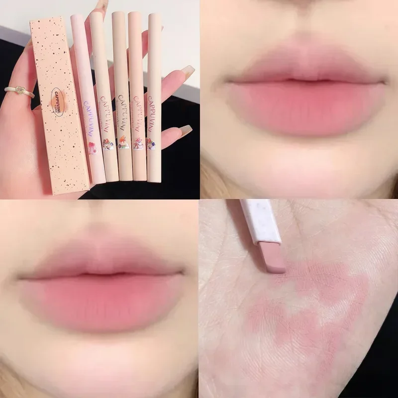 Batom nude fosco lápis de longa duração delineador labial antiaderente copo contorno natural forma labial brilho labial contorno maquiagem cosméticos