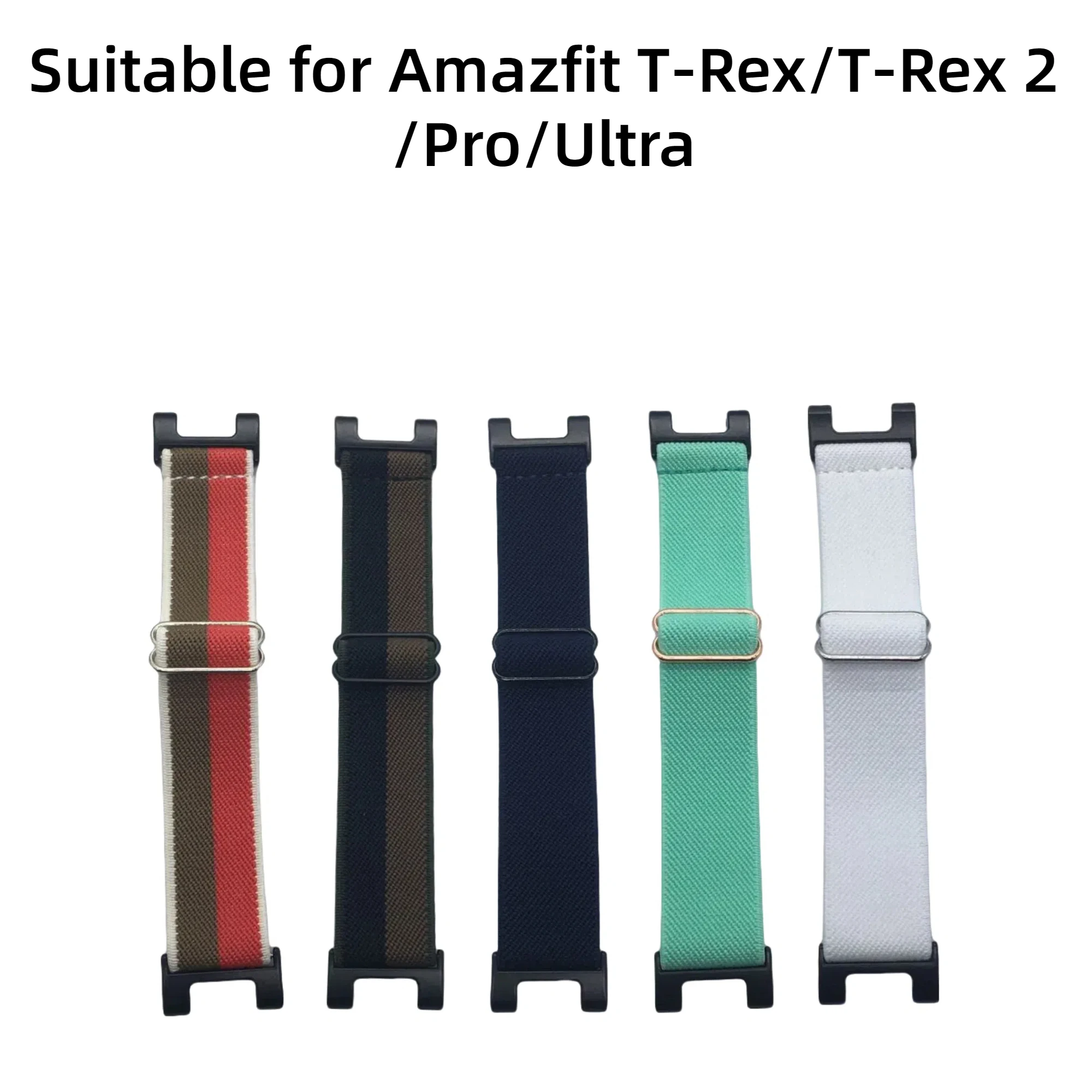 Xiaomi Amazfit T-Rex Series (T-Rex 2, T-Rex Ultra, T-Rex Pro, and T-Rex) Elastic Watch Bands, Sporty Circular Style Straps