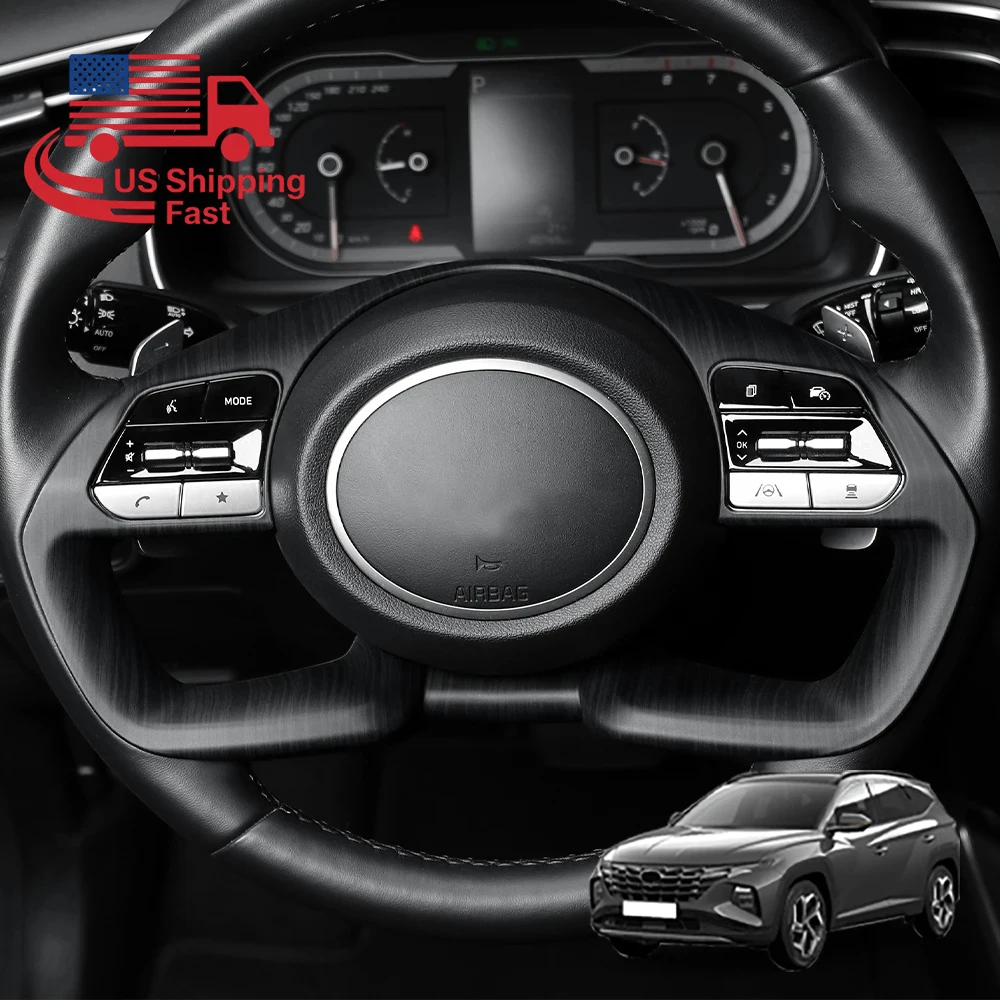 

Для Hyundai Tucson NX4 2022-2024: накладка на руль из карбона, аксессуары для тюнинга салона автомобиля