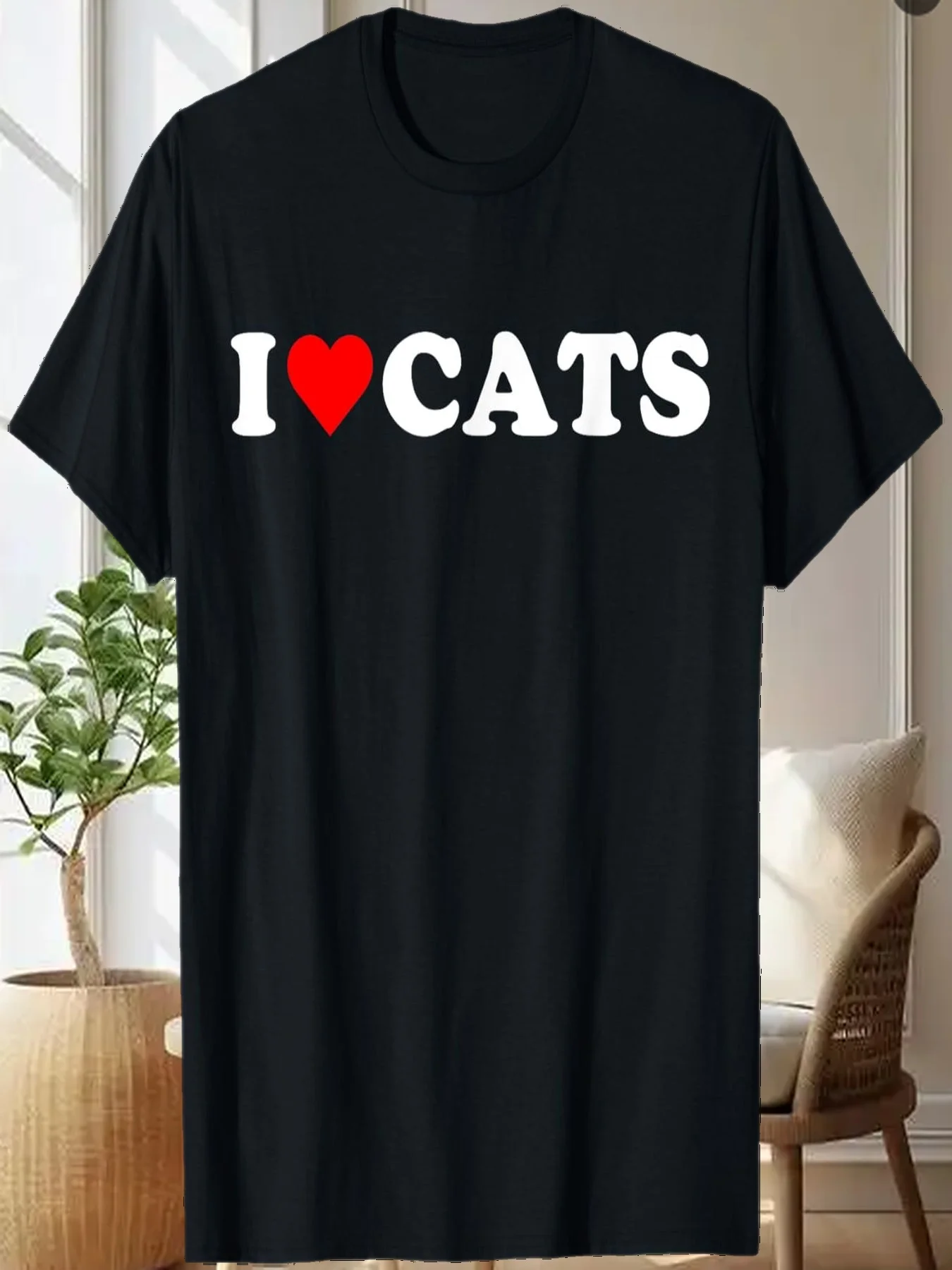 

Футболка «Я сердце кошек, я люблю кошек», милое красное сердце, футболка для любителей кошек