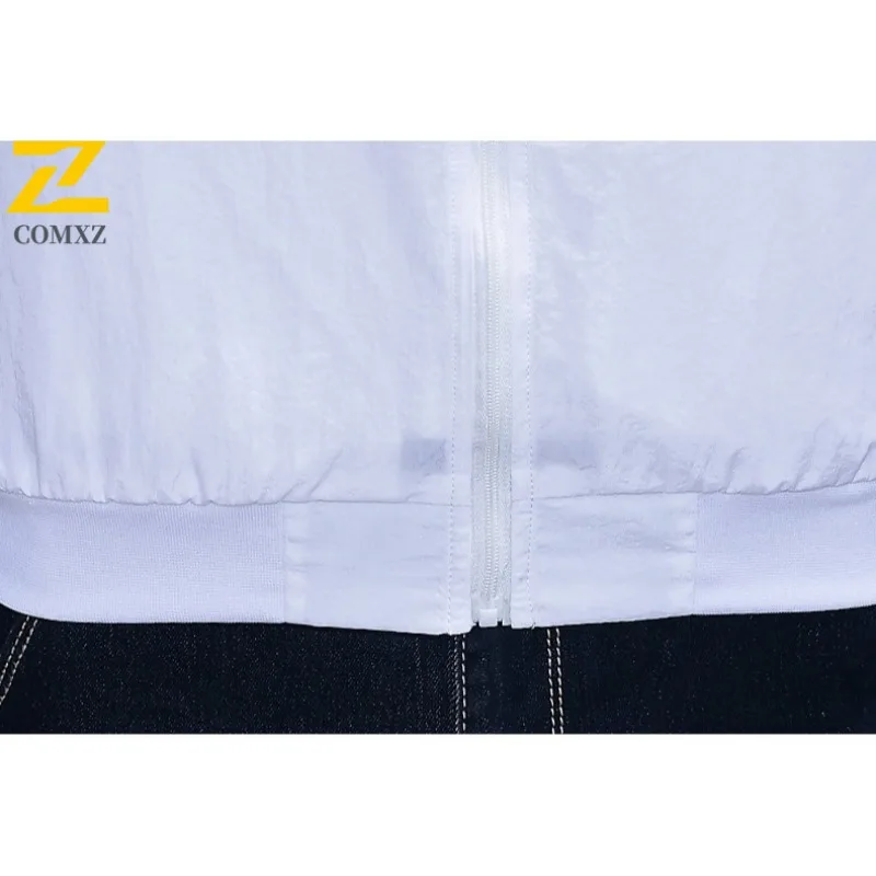 Summer Men Sun Protection Jacket Lightweight Breathable UV Resistant Cycling Jacket Outdoor Camping Hiking Stand Up Collar Jacke