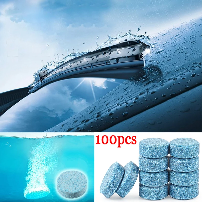 100 Stück Auto Windschutz scheibe Reiniger Brause tablette Fenster feste Reinigung Auto Auto Glas wischer Wasch tabletten Staubent ferner