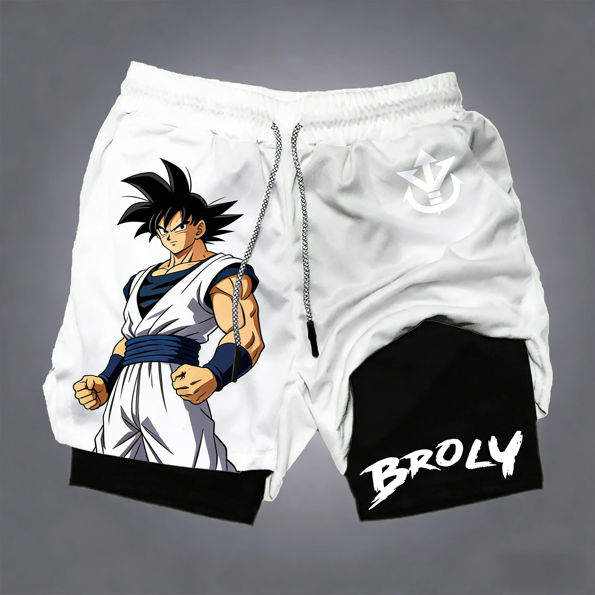 Dragon Ball Wukong Printed Double Layer Shorts Elastic Men's and Women's Spring and Summer Breathable Sports Shorts