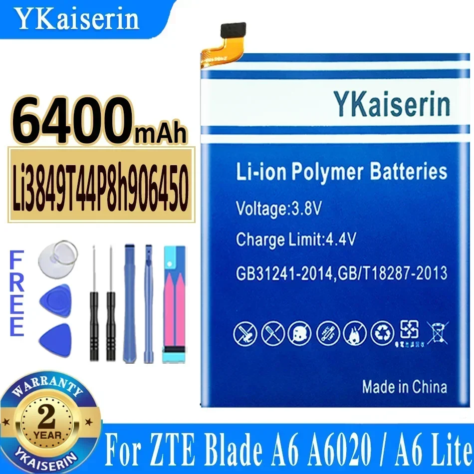 YKaiserin Battery For ZTE Blade V9/V10/V9Vita/V10Vita/A7 Vita/A4/A5 2020/A3 2019/A520/A521/A6 A6020/A6 Lite/A0622/A610/A610C/L8