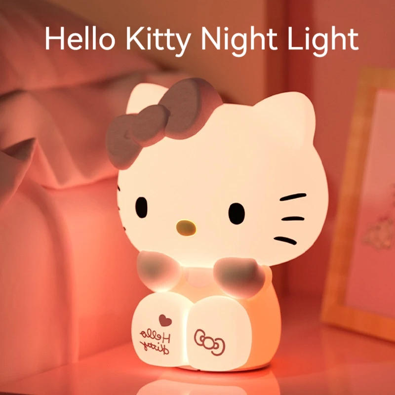 Miniso acariciando Linda luz nocturna Anime soporte de dibujos animados atmósfera decoración de escritorio compañero chica regalo de vacaciones muebles para el hogar