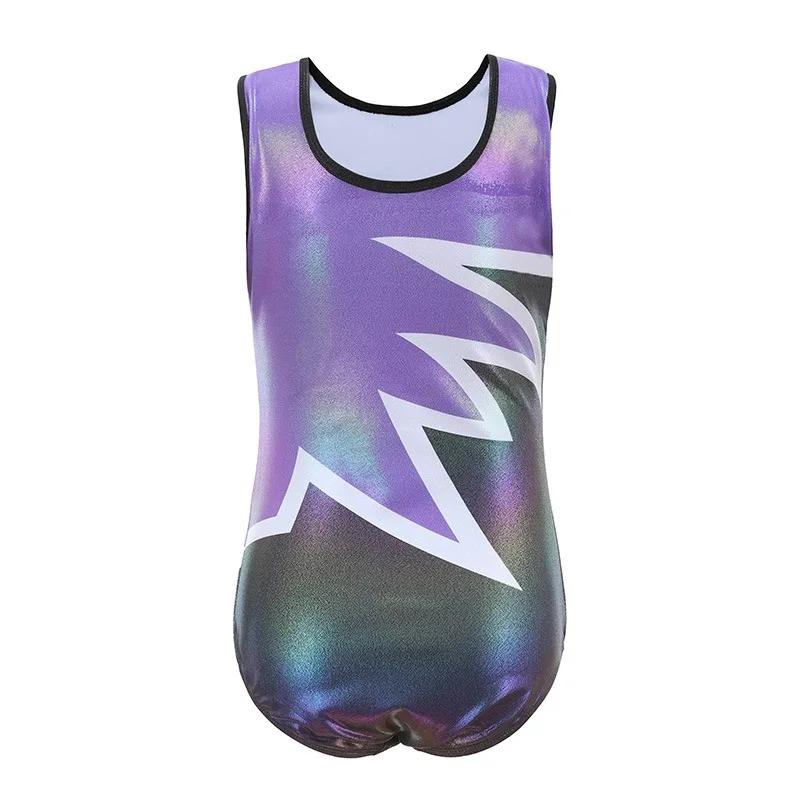5-14 Years Children Girls Gymnastics Ballet Leotards SleevelessTank Bodysuit Kids Dancewear Stage Costume view 2