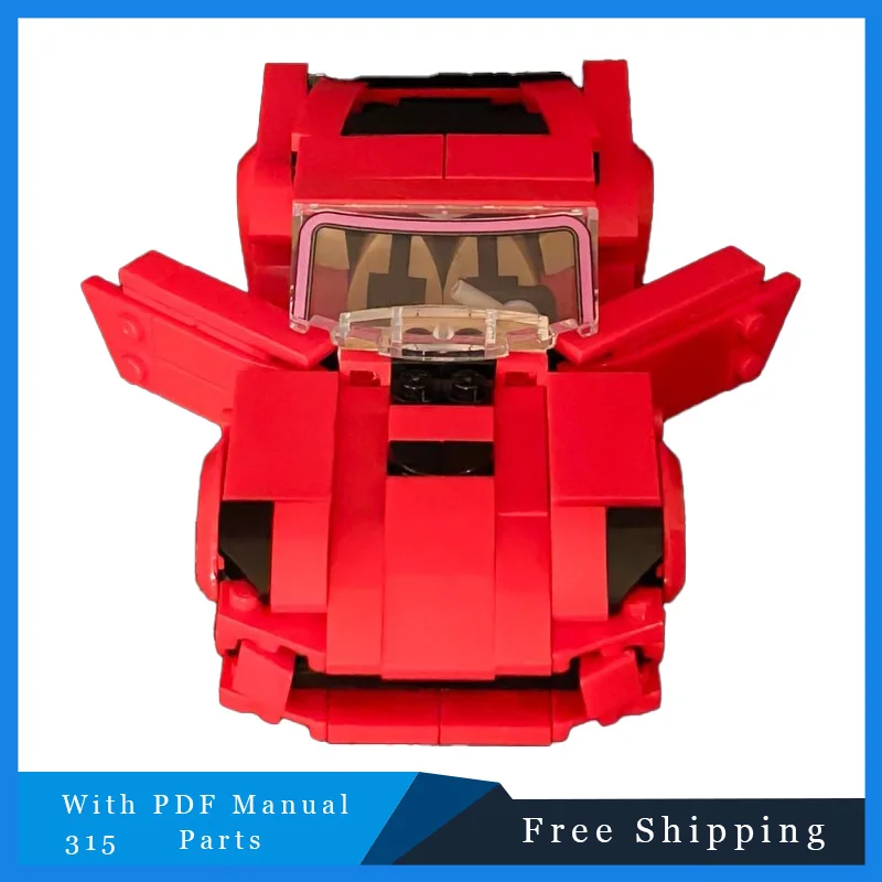 Blocs de construction modulaires de supercar de vitesse, 315 pièces, modèle MOC, voiture de sport rouge, Puzzle pour enfants, cadeau d'anniversaire et de noël