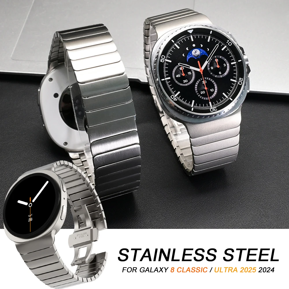 Stainless Steel Band for Samsung Galaxy Watch 8 Classic Strap 46mm 8 44mm 40mm Metal Bracelet for GALAXY WATCH Ultra2 2025 2024