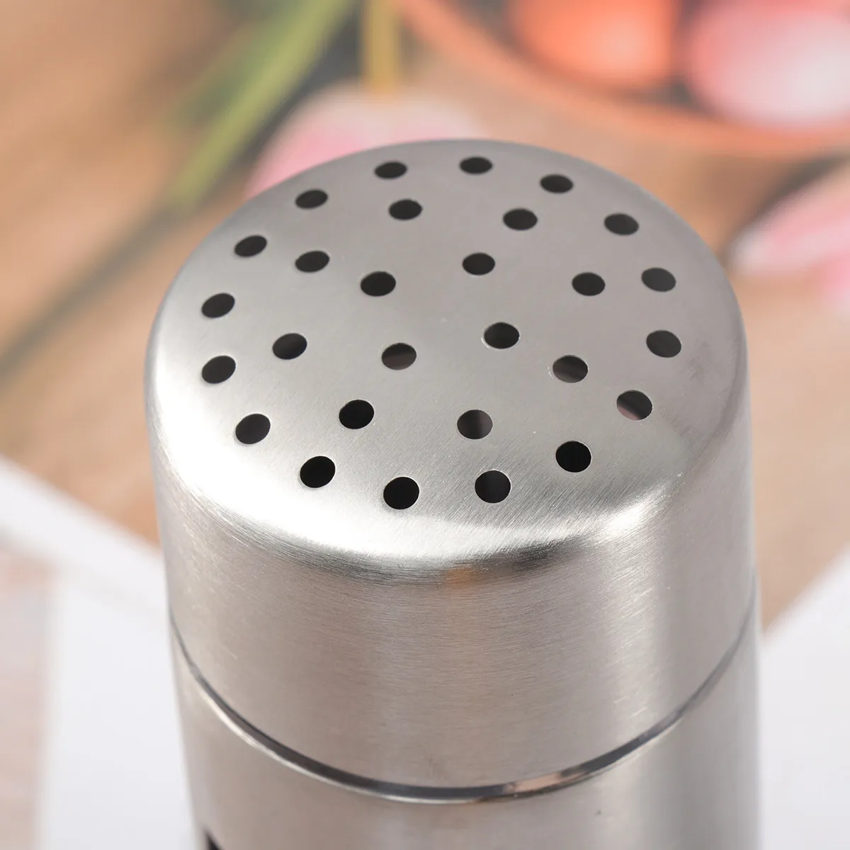 Stainless Steel Seasoning Pot Spice Jar Glass Window Kitchen Condiment Storage Tin Pepper Powder Holder Large Opening Easy