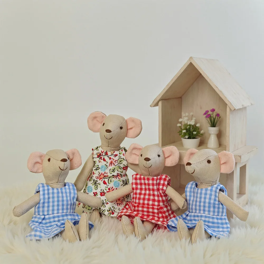 韓国風のかわいい3D綿入りの癒し系マウスドール、布製人形、赤ちゃんのおもちゃ、写真撮影用小道具