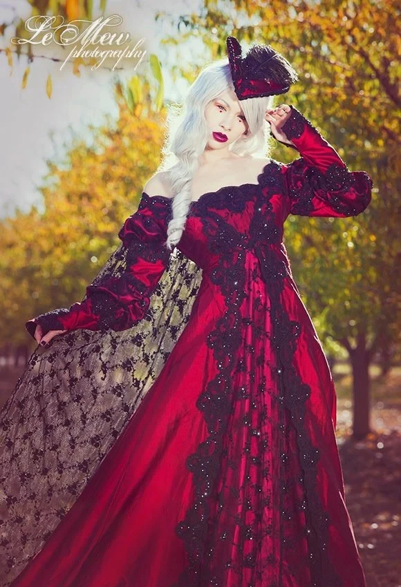 Vestidos De Novia góticos De manga larga, traje De Novia con apliques y cuentas, color Burdeos y negro