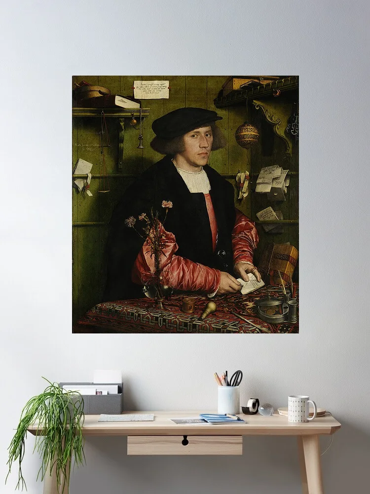 Hans Holbein le Jeune - Les Ambassadeurs, affiche sur toile d'art imprimée, pour décoration de salon, image murale pour la maison