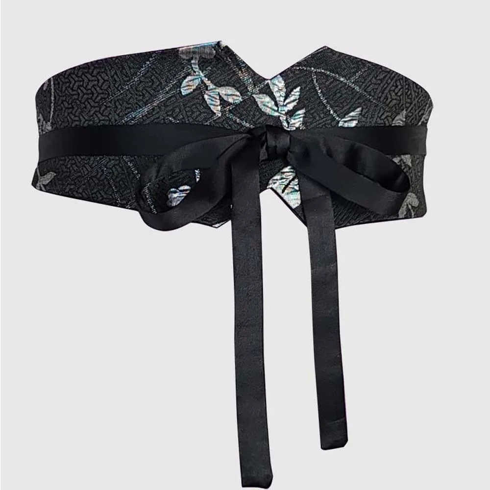 Adjustable Chinese Wide Belt Cloth Printed Ethnic Style Women's Belt Soft Skirt Accessories Retro Jacquard Waistband Waist Seal