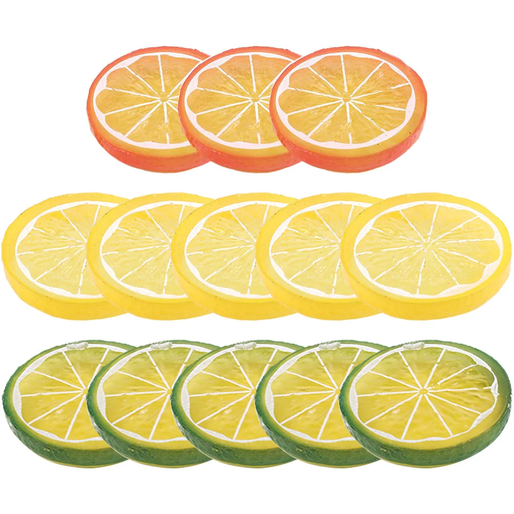 13 Pcs Imitation Lemon Slice Fake Lemons Slices Kitchen Photography Props Fruit