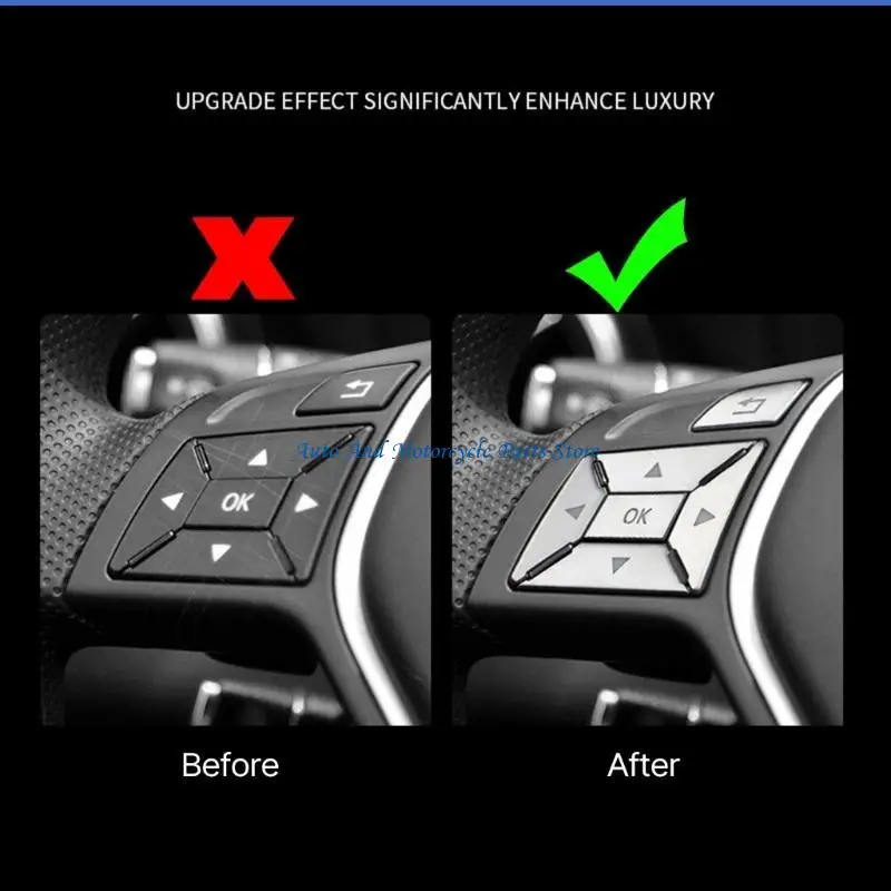 

P9FD подходит для W176 W212 W204 салона автомобиля чехлы на кнопки рулевого колеса отделка защитная наклейка улучшить опыт