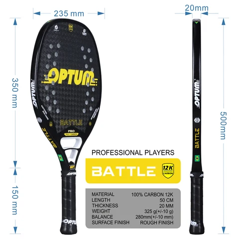 OPTUM BATTLE 12K углеродная ракетка для пляжного тенниса — фото товара