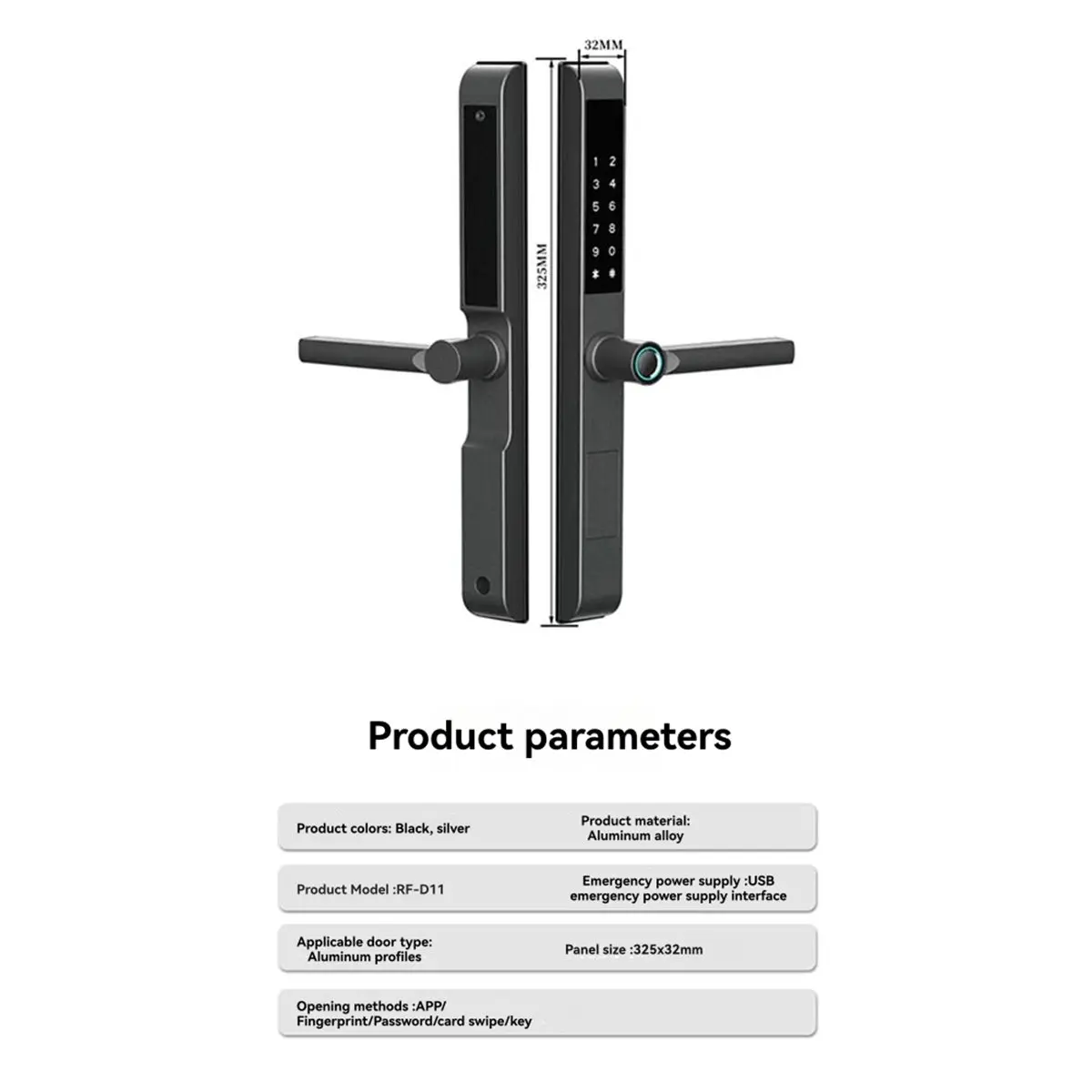 RECOMENDAR】3.2CM TTLock Fingerprint Smart Door Lock Double Side Waterproof Aluminum IC Card Password Electronic Door Locks 3585