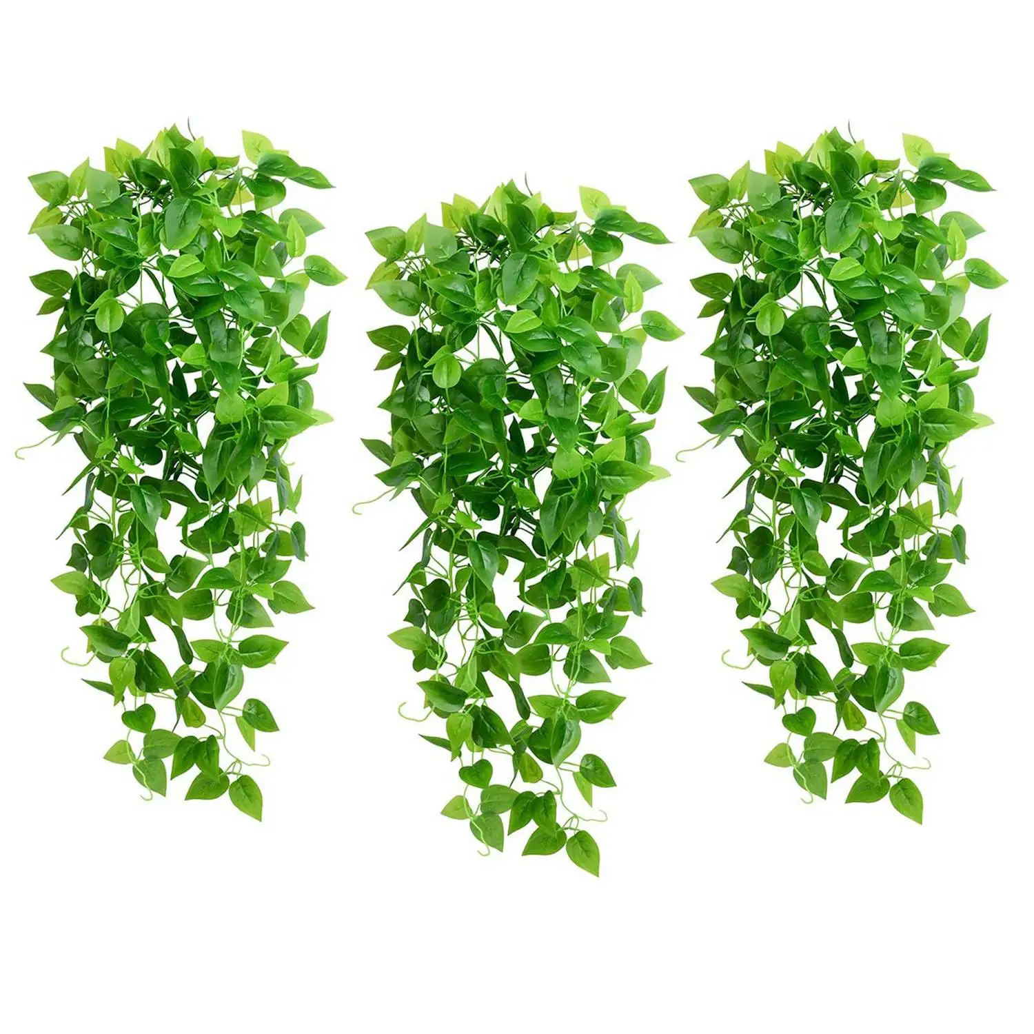 Plantas de Videira Ivy Penduradas Artificiais, Folhas Falsificadas, Parede, Casa, Quarto, Jardim, Cozinha, Casamento, Decoração Exterior, Pacote 3