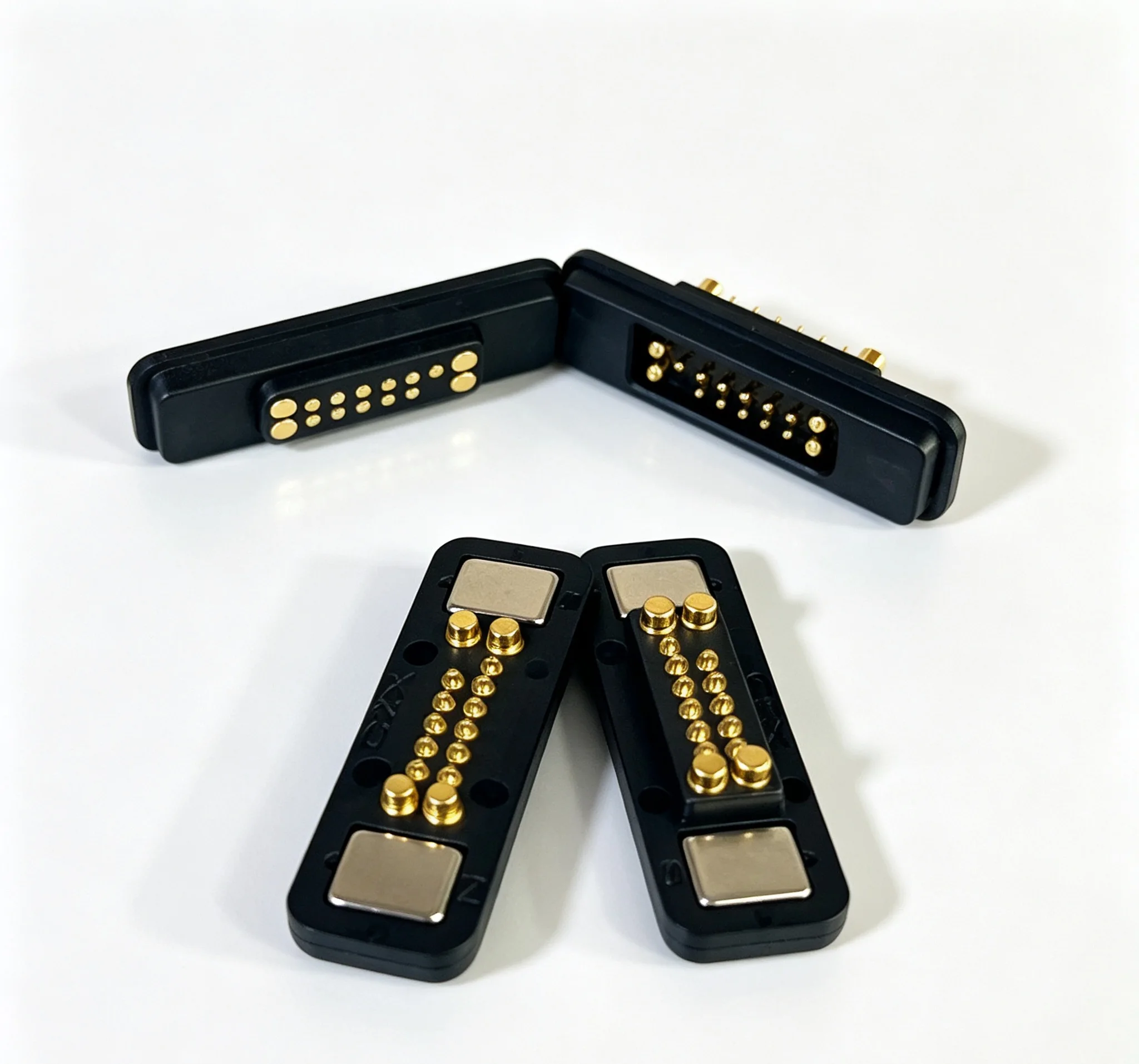 1sets 10A 36V DC Magnetic Pogo Pin Connector 15Pin With Ears Waterproof Pogopin Male Female Spring Loaded DC Power Socke