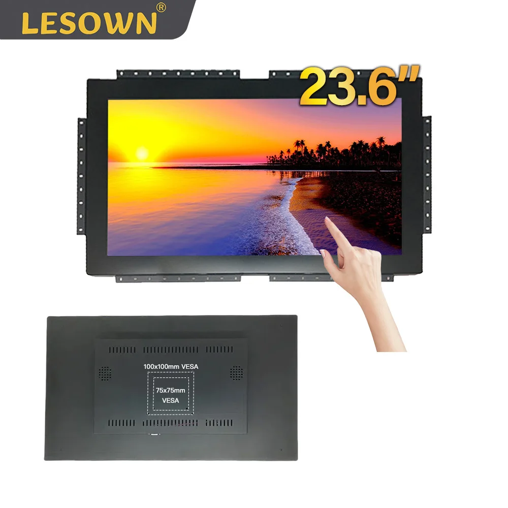 

LESOWN Профессиональный 23,6-дюймовый емкостный сенсорный встроенный монитор Full HD 1920x1080 IPS промышленная ЖК-панель с VGA/HDMI/USB (сенсорный)