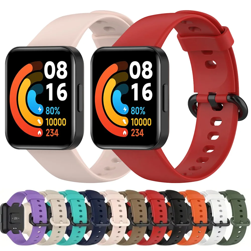 Offizielles Sport-Silikonarmband für Redmi Watch 2/1 Lite/Horloge 2 Xiaomi Mi Watch Lite 2, verstellbares Armband, Xiaomi Poco Zubehör