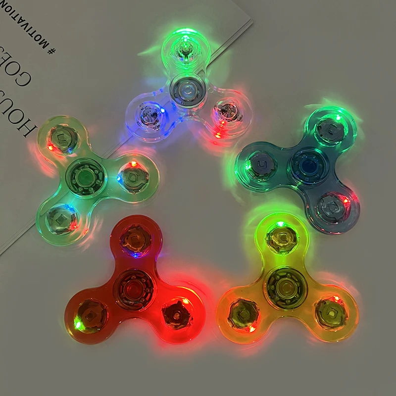 Plastic Luminous Light Hand Gyroscope Stress Relief Toy Hand Top Spinner Glow In Dark Kinetic Gyroscope Kid Adult Christmas Gift