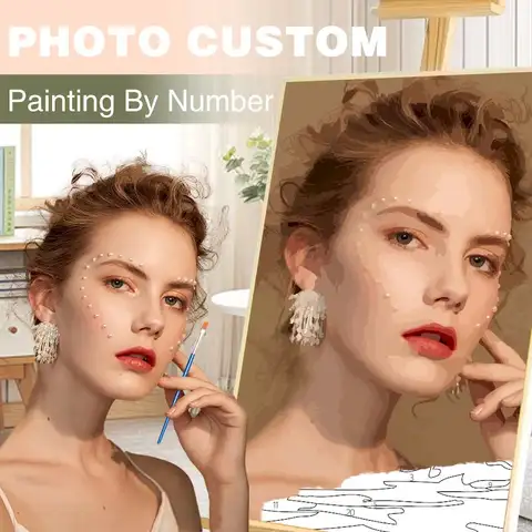 PhotoCustom Photos Custom Wedding Picture Painting By Numbers Customize Your Own Picture Drawing Coloring By Numbers Diy Gift Fo