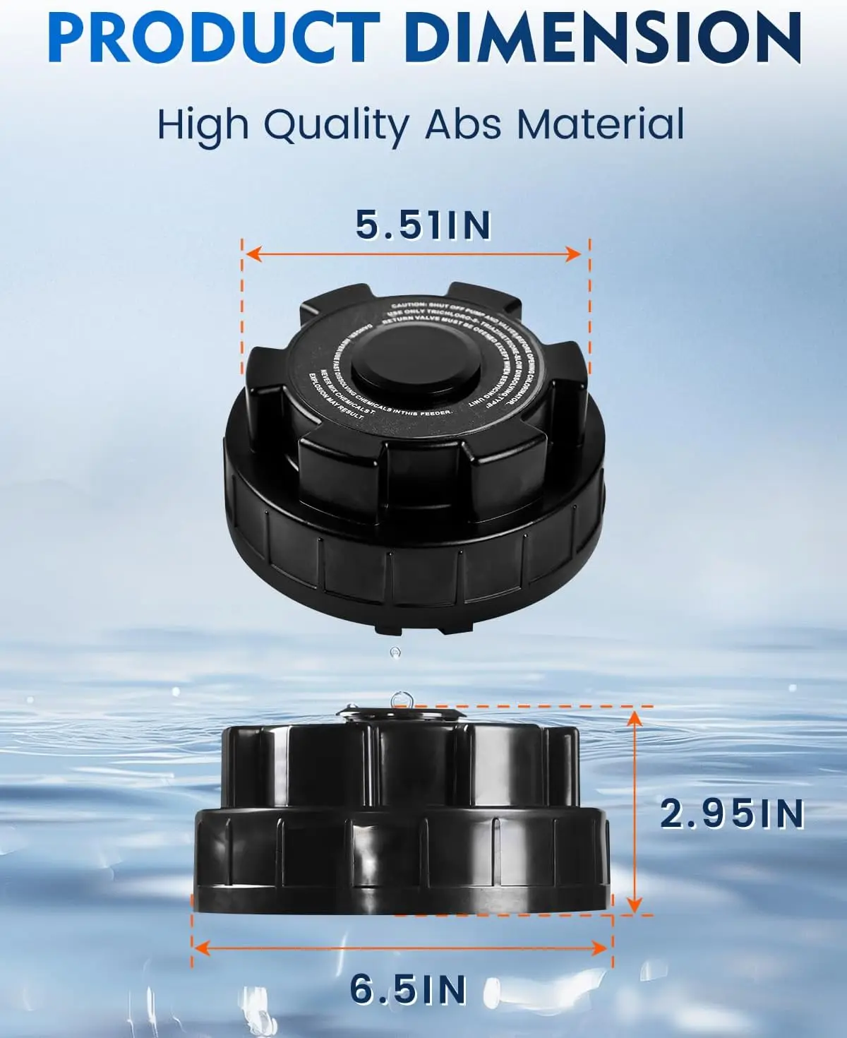 Alimentador automático de clorador CL100, feito de material ABS, cooperado com clorador para garantir sem vazamento,