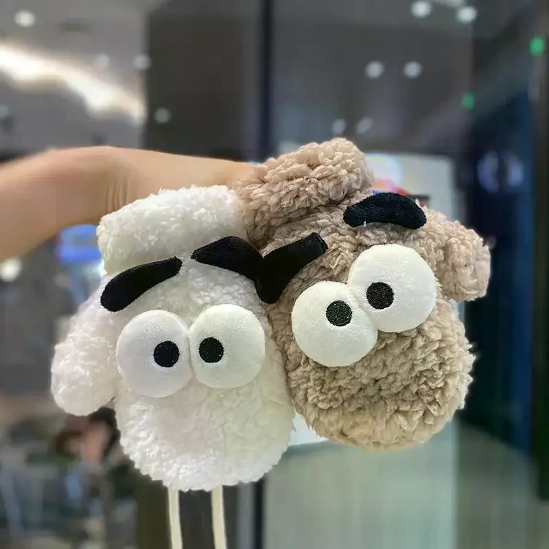 الشتاء الاطفال فروي شنقا الرقبة قفازات الطفل سميكة فو الفراء القفازات الكرتون لطيف الدب أفخم قفازات #4