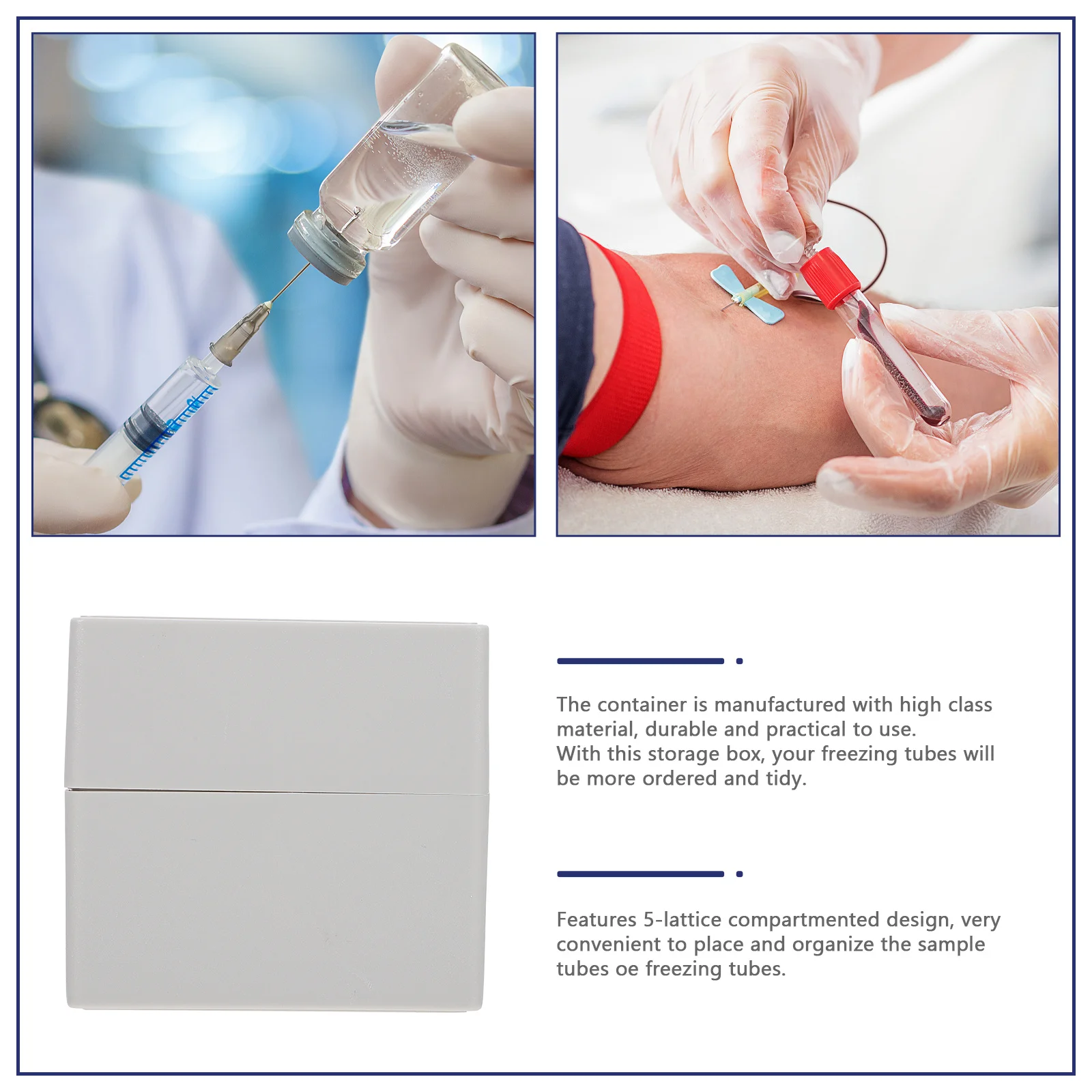 

1pc Cryovial Laboratory Box Plastic Sample Storage Box Cryogenic Freezing Container Freezer Organizer Ice Tube Tray Lab Freezer