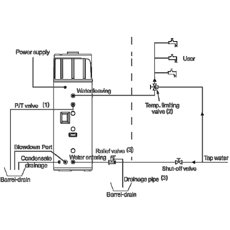 JIADELE Pompa di calore aria-acqua integrata Scaldabagno per scambio di calore con pompa di calore tutto in uno per acqua calda domestica