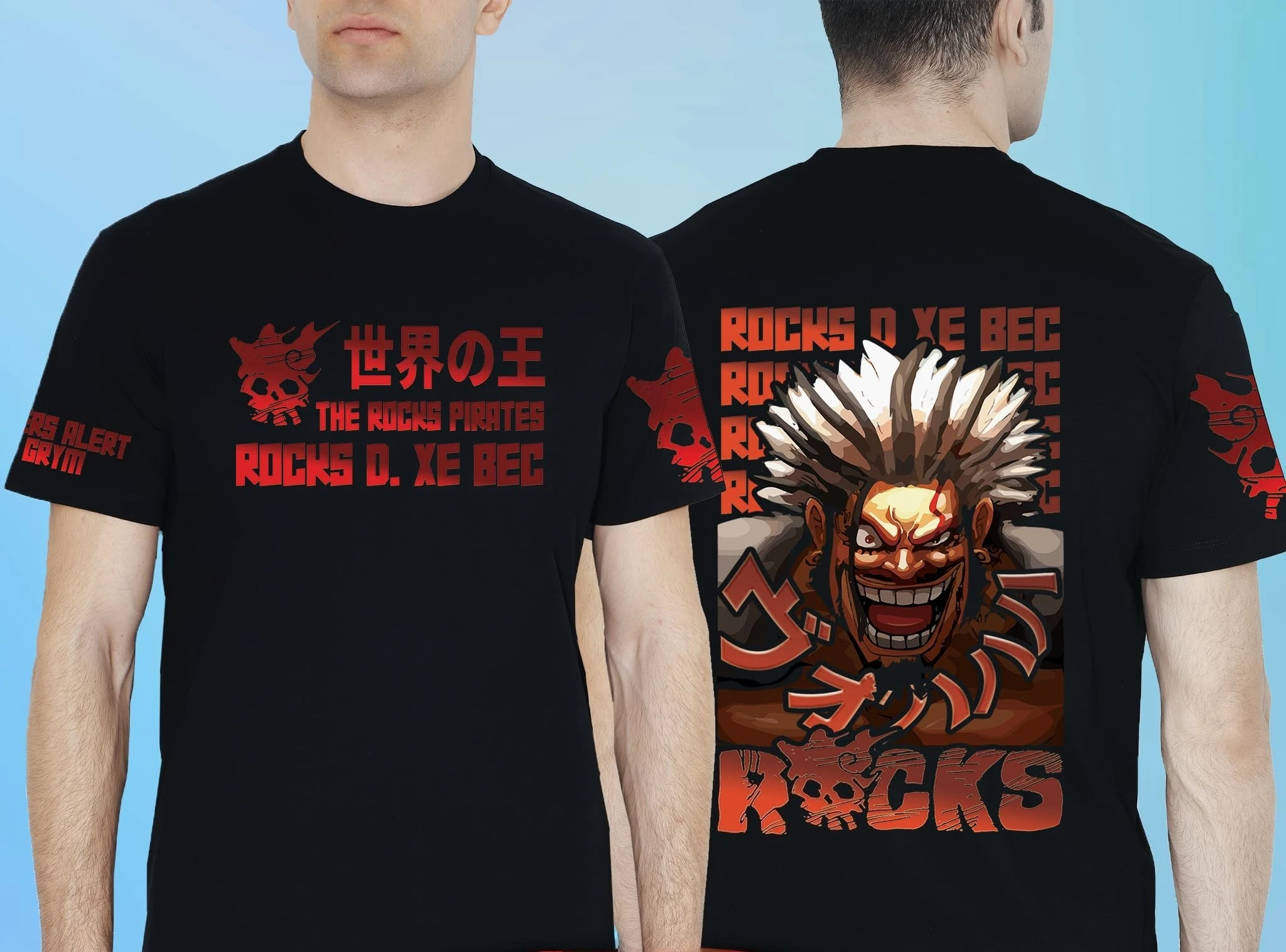 

Anime One Piece Rocks D. Xebec graphic unisex cotton Tshirt fashion O-neck Vintage Short sleeve 2026 summer New Y2k Men shirt