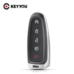 KEYYOU 5 Buttons Smart Remote Car Key Case Cover Fob For Ford Explorer Edge Escape Flex Taurus 2011 2012 2013 2014 2015