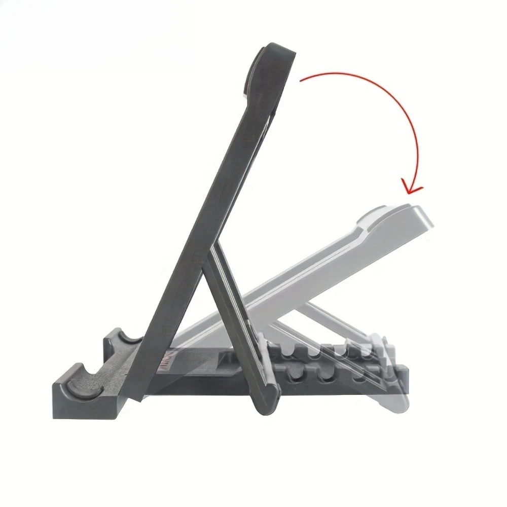 1pc Heavy Duty Foldable Tablet & Panel PC Stand with Rugged Clip Holder, Portable Desktop Mount Bracket Compatible for iPad