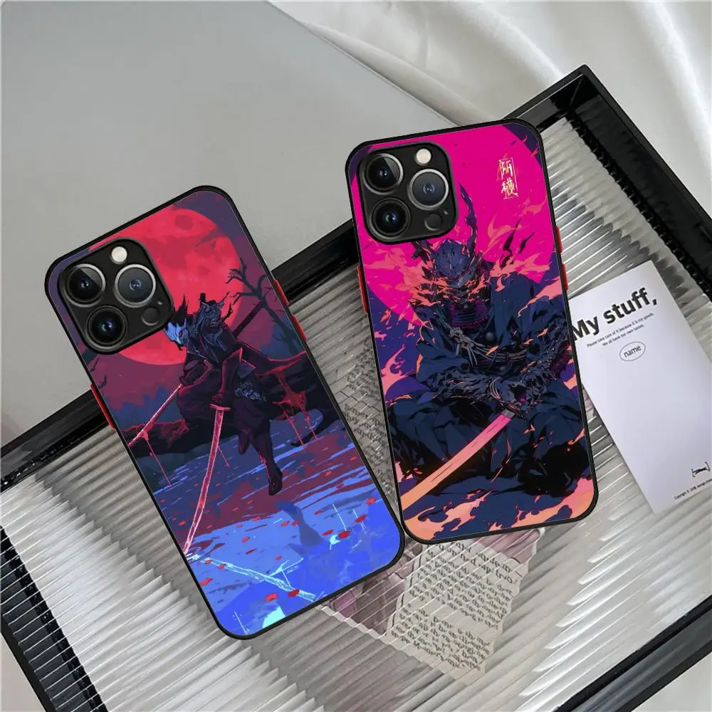 Ninja Warrior Phone Case For iPhone 16 Pro Max 15 14 13 12 X XR XS XSMAX 8 7 Plus Skin Feel Scrub case