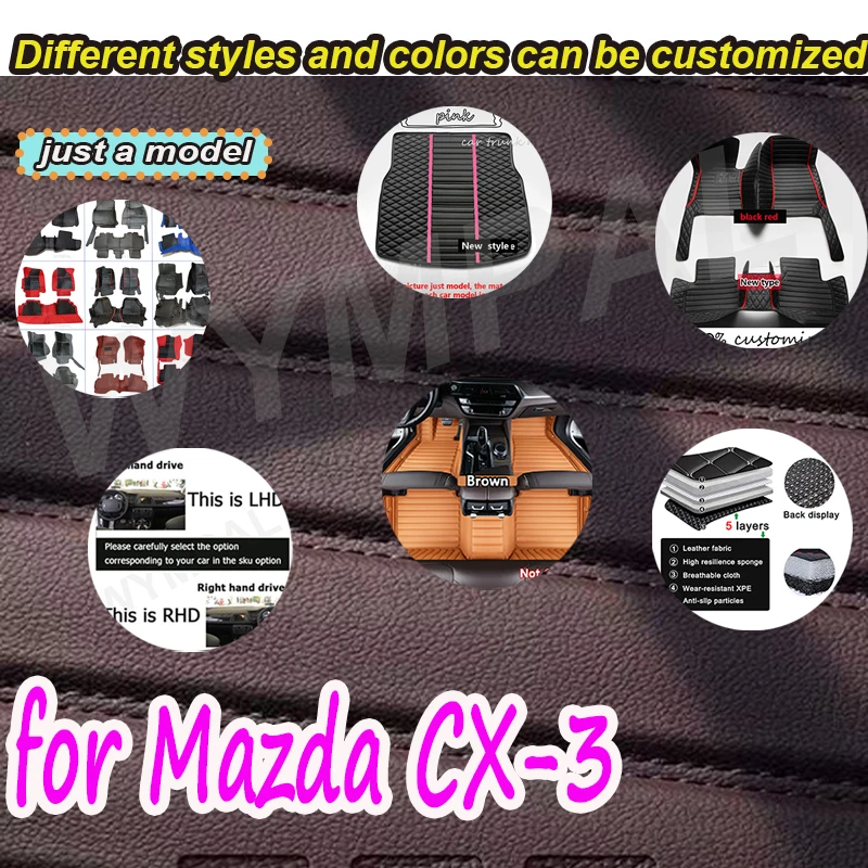 

Роскошные автомобильные коврики для Mazda CX-3 CX3 DK 2016 ~ 2022 Кожаный роскошный коврик