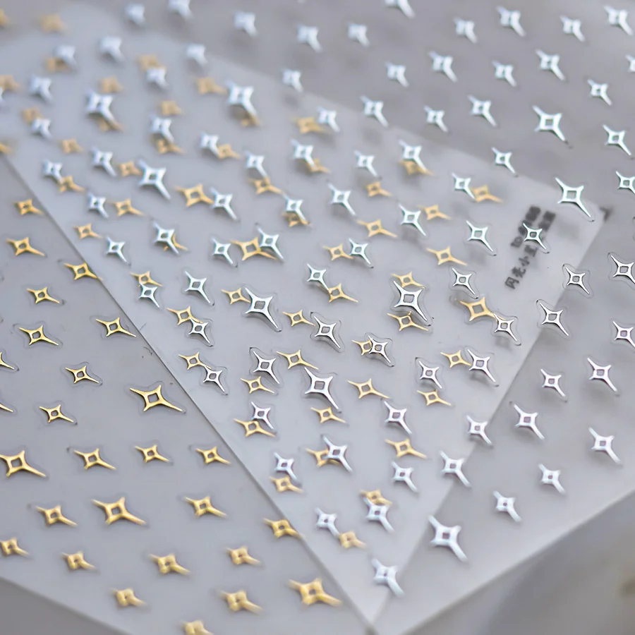 1pc 5D Kawaii Heißer Stanzen Stern Nagel Aufkleber Mode Luxus Gold Splitter Nail art Aufkleber Selbst-Kleber abziehbilder Dekorationen DIY