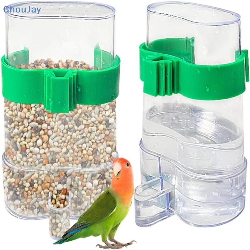

♥2-in-1 Bird Feeder and Waterer | Transparent Automatic Feeding Set for Cage Birds