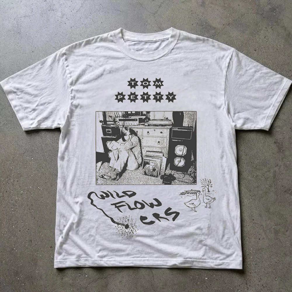 Vintage Singer Graphic Print T-shirt Men Women 90s Cotton T-shirt Aesthetic Streetwear Tops Harajuku Y2K Tops Casual Loose Tee