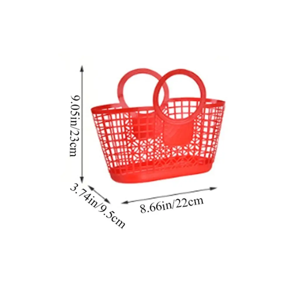 Hollow Plastic Shopping Baskets Kitchen Fruit Vegetable Storage Basket Portable Shower Bath Baskets Child Toys Snack Organizer