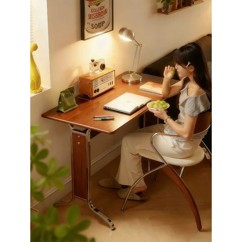 

Household solid wood computer desk medieval wall small strip office