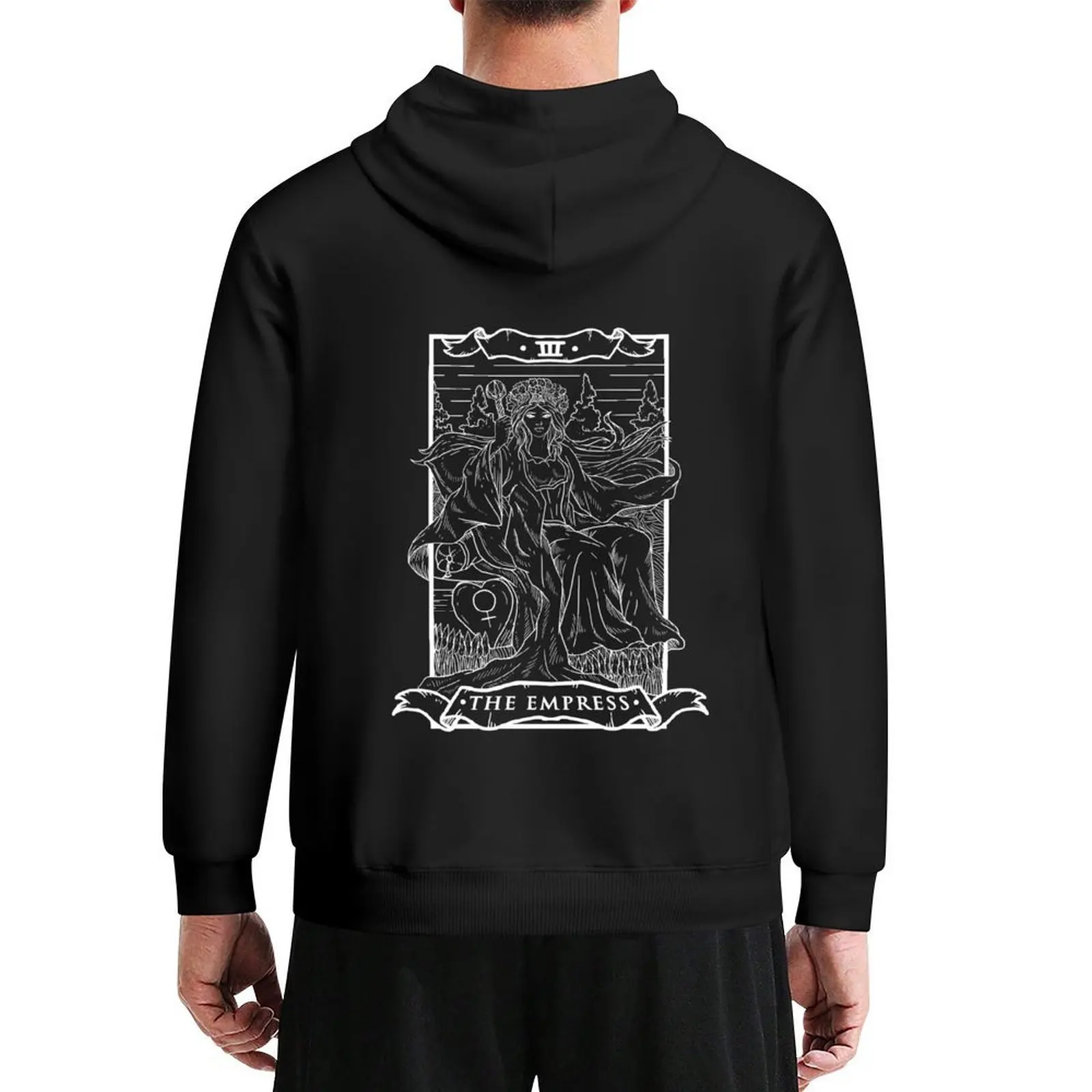 

Tarot Card The Empress Dark Edition Hoodie men clothing blouse aesthetic clothing men wear oversized hoodie
