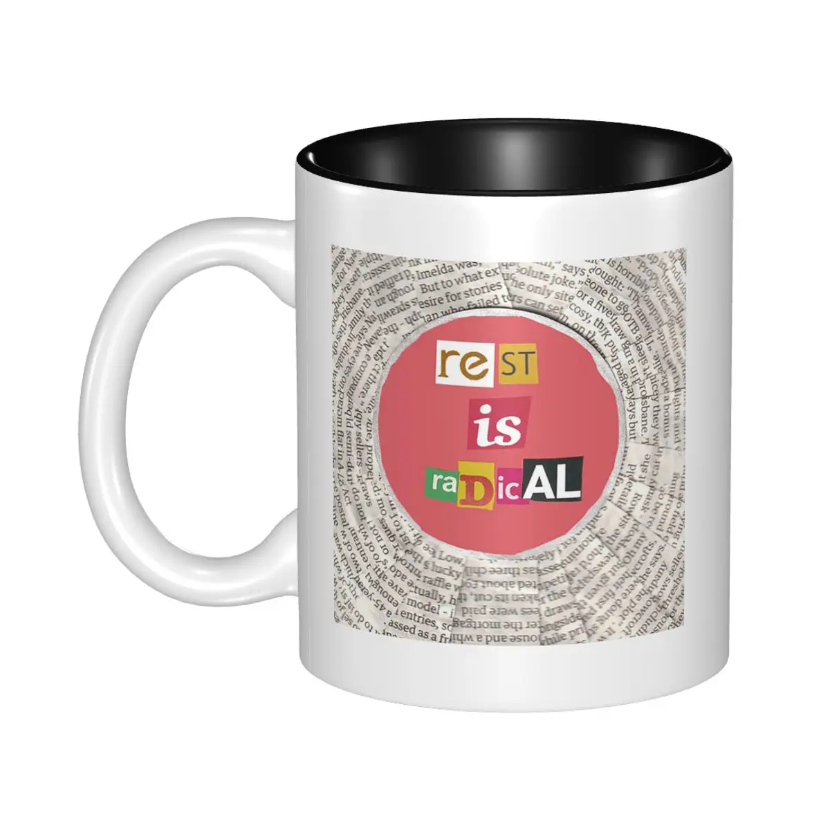 Rest Is Radical Self-care Care Mixed Media Collage Art Mug Ceramic Coffee Cups Tea Mugs Milk Cup Drinkware Gifts for Friends