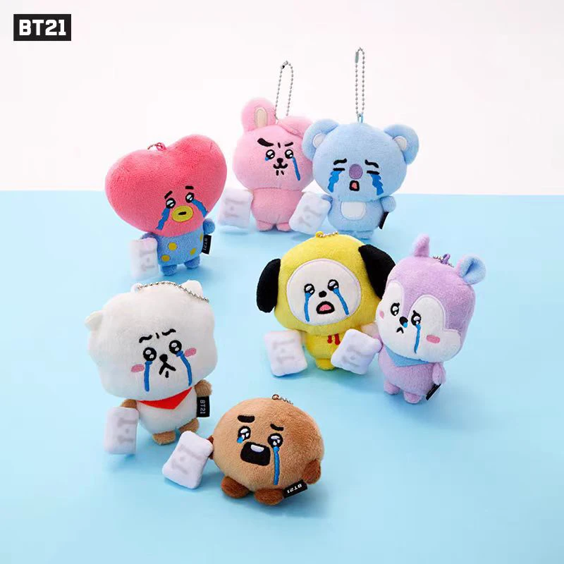 

Linefriends Bt21 Mood Diary Series Crying Face Keychain Doll Bag Pendant Cute Decorations Gifts Toy Collection