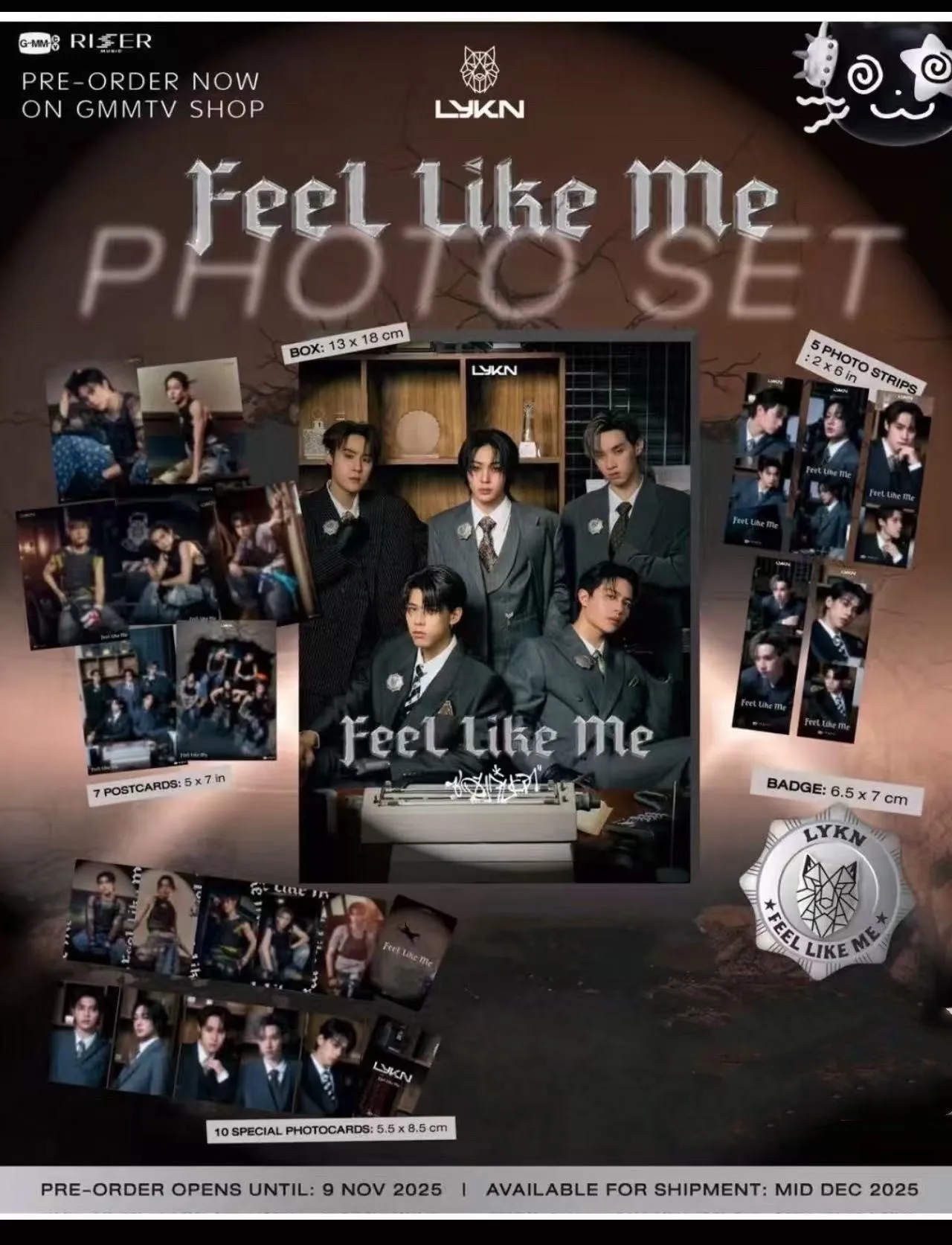 

Pre-sale Official Thai Boyband LYKN Hong Tui William Lego & Nut LYKN Feel Like Me Photo Set