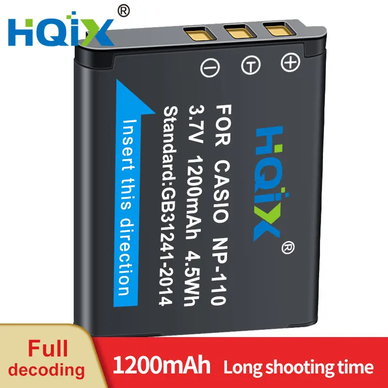 

HQIX for CASIO ZR15 Z2000 Z3000 FC200 ZR20 Z2300 camera NP-110 Charger Battery