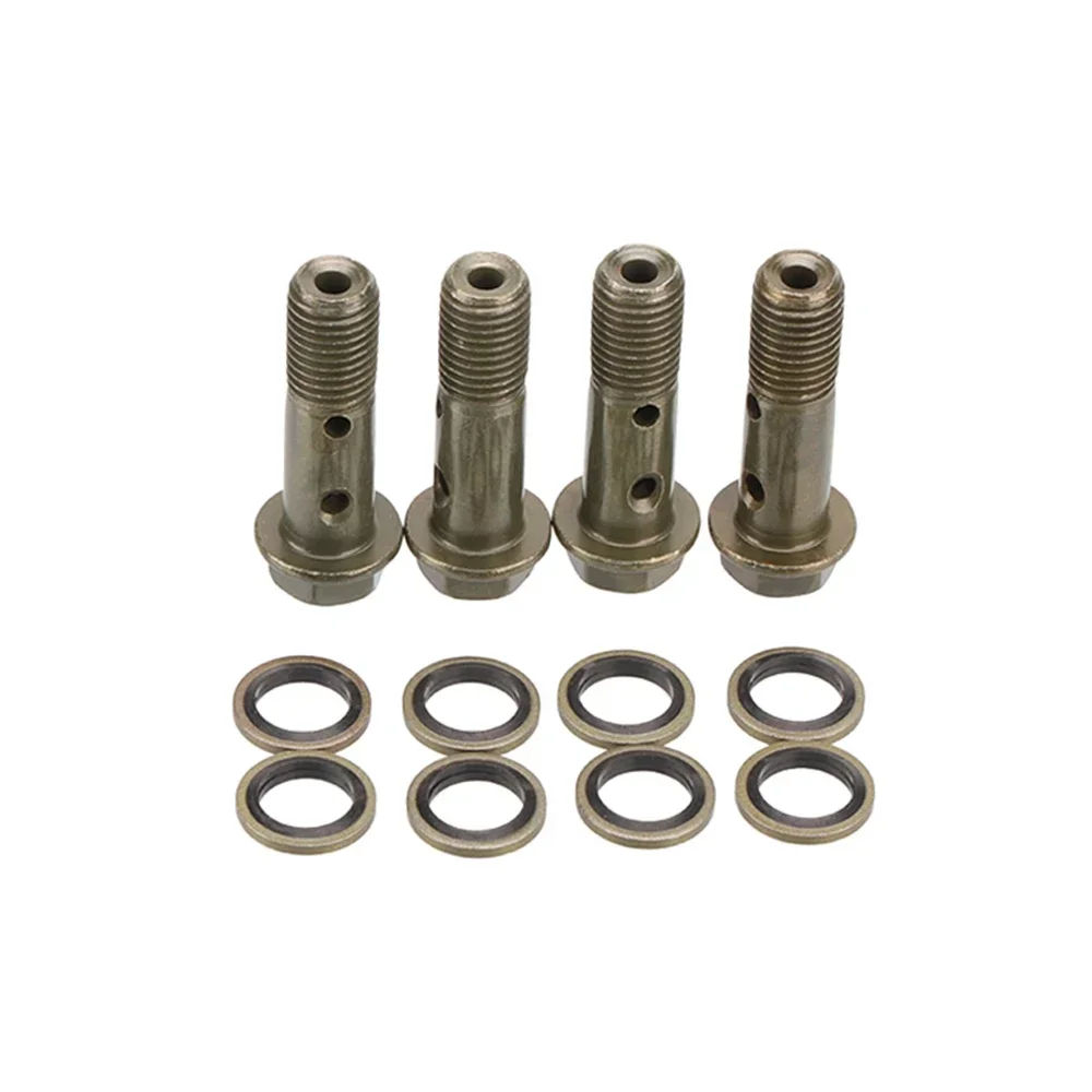 4 Pcs/lot Motorcycle Hydraulic Brake Hollow Screw M10 x 1.25 Double Banjo Bolt For hydraulic brake hose caliper Adaptor