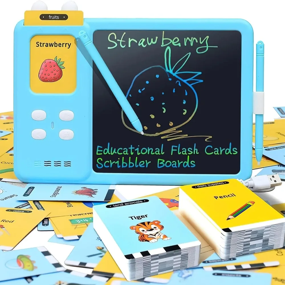 Talking Cards for Toddlers with LCD Writing Board,Learning Educational Gift for Age 1-5 Years Old Boys and Girls,224 Sight Words