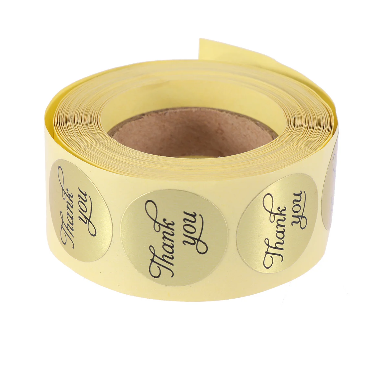 

1 Roll 6.8X3Cm Round Candy Bags Stickers Handmade With Love Golden Hand Writing Decorative Packaging Label For Cookie Treat Bag